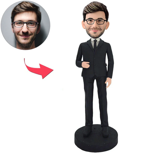 Black Suit Business Cool Man Judge Custom Bobbleheads