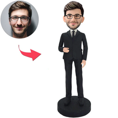 Black Suit Business Cool Man Judge Custom Bobbleheads