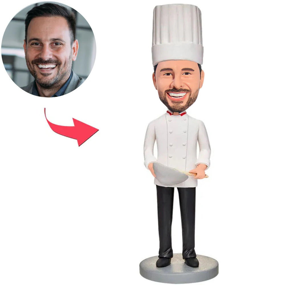 A Skilled Cook Custom Bobbleheads with Chef Hat
