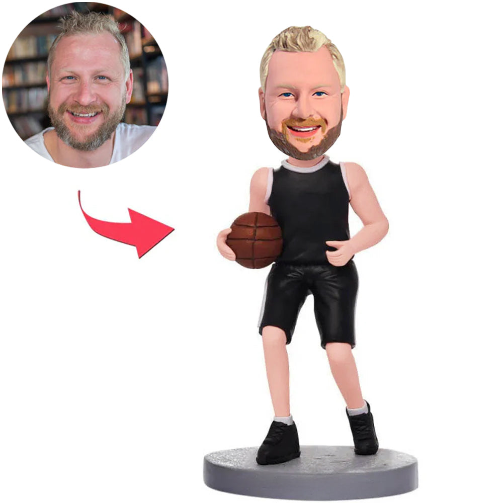 Black Suit Basketball Player Custom Bobbleheads