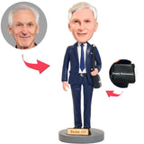 Retirement Gift Retired Business Man Bobbleheads With Engraved Text