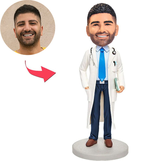 Male Doctor in White Coat Custom Bobbleheads