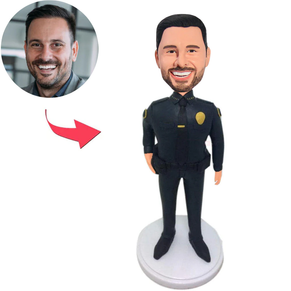 Black Suit Police Man Custom Bobbleheads