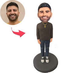 Man Wearing Cross Custom Bobbleheads