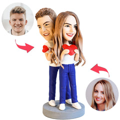 Heart Couple Custom Bobblehead