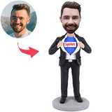 Superhero Business Man Custom Bobbleheads With Engraved Text
