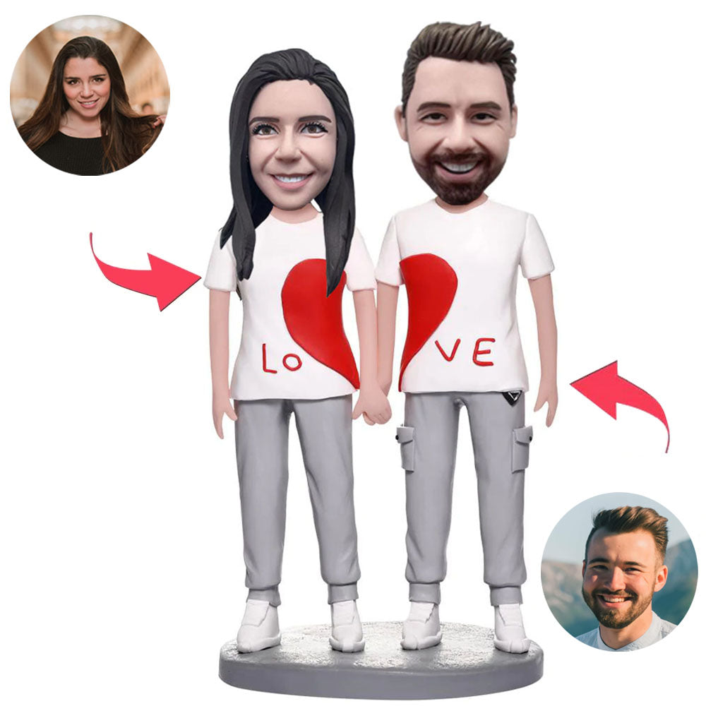LOVE Clothes Couple Custom Bobbleheads