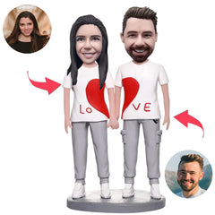 LOVE Clothes Couple Custom Bobbleheads
