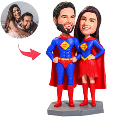 Superhero Couple Custom Bobblehead