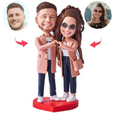 Couple Clothes Happy Couple Custom Bobbleheads Add Text