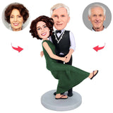 Dancing Old Couple Custom Bobbleheads With Engraved Text