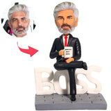 World's Boss Businessman Custom Bobbleheads With Engraved Text