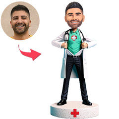 Super Doctor with Red Cross Custom Bobbleheads