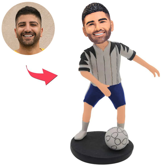 Happy Soccer Player Custom Bobbleheads