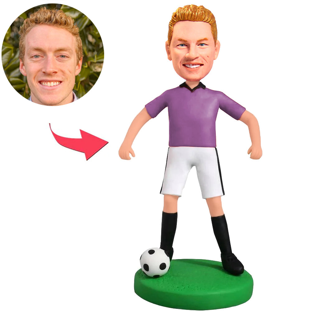 Happy Soccer Player Custom Bobbleheads
