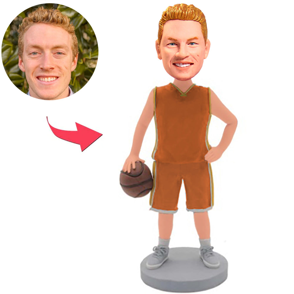 Brown Suit Basketball Player Custom Bobbleheads