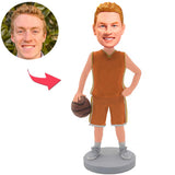 Brown Suit Basketball Player Custom Bobbleheads Add Text