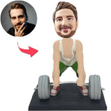 Weight Lifter Custom Bobbleheads With Engraved Text