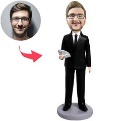 Rich Man Boss Holding Money Custom Bobbleheads