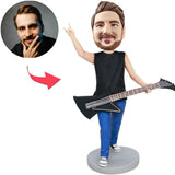 Male Play the Guitar Custom Bobbleheads Add Text
