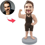 Strong Muscle Man Custom Bobbleheads Add Text