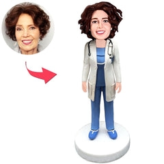 Female Doctor with Stethoscope Custom Bobbleheads