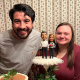 Business Man And His Wife Old Couple Custom Bobbleheads With Engraved Text