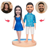 Happy Love Couple Beach Couple Custom Bobbleheads Add Text