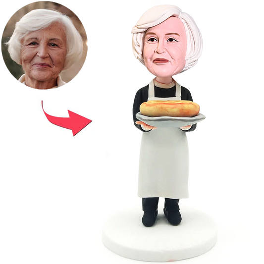 Mom Holding Plate of Bread Custom Bobbleheads