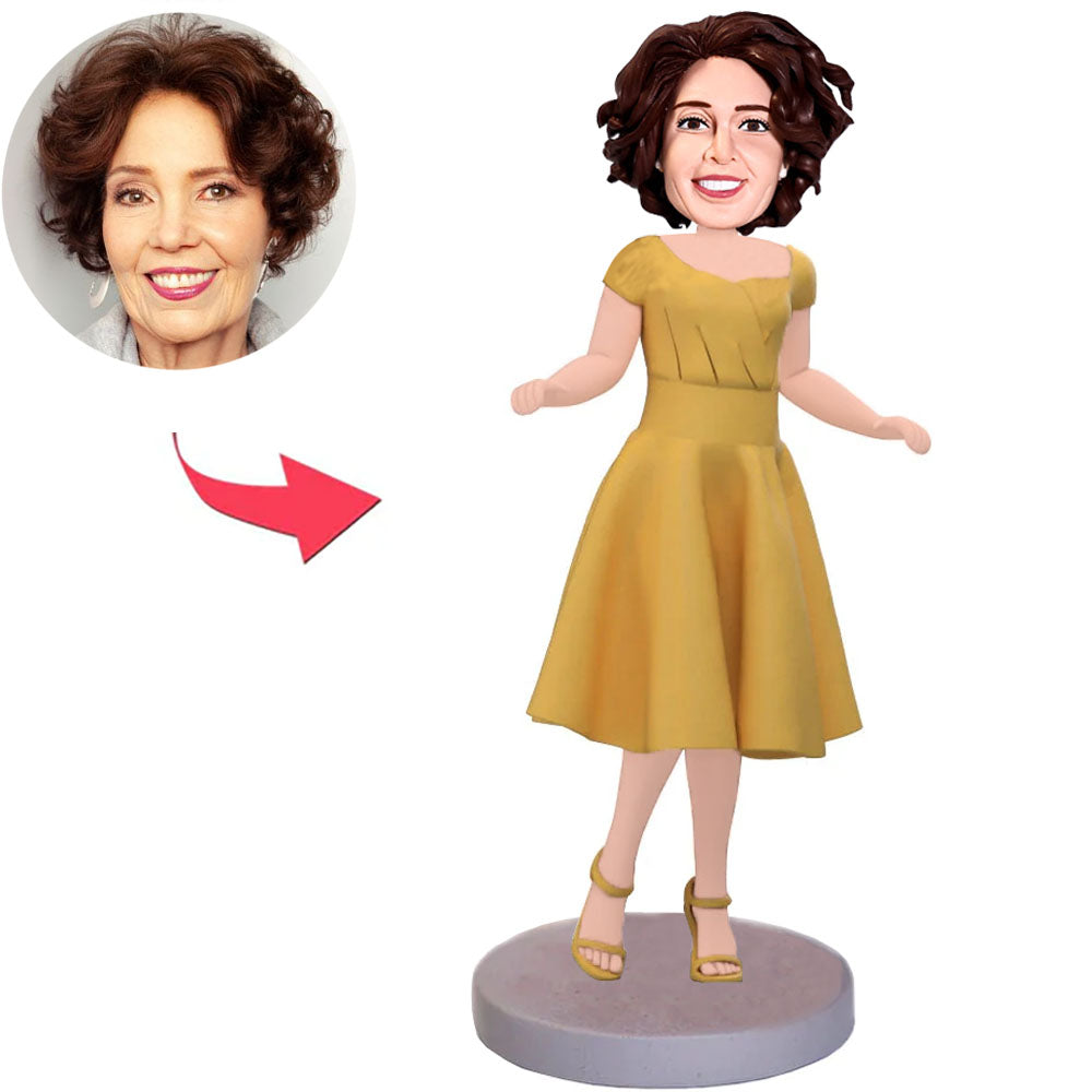 Yellow Dress Mom Custom Bobbleheads