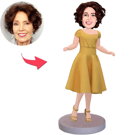 Yellow Dress Mom Custom Bobbleheads