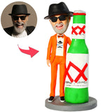 Best Dad And Beer Bottle Custom Bobbleheads With Engraved Text