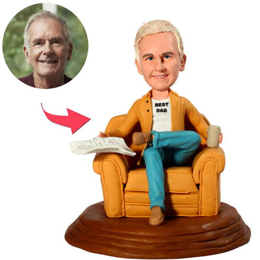 Best Dad Reading The Newspaper Custom Bobbleheads