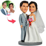 Wedding Couple Wedding Dress Custom Bobbleheads Add Text