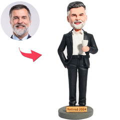 Retired 2025 Celebrating Retirement with Champagne Custom Bobbleheads