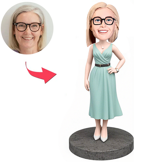 Beautiful Female in Dress Custom Bobbleheads
