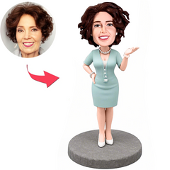Light Blue Suit Female Custom Bobbleheads