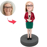 Purple Clothes Modern Female Custom Bobbleheads