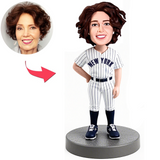 Woman in Baseball Uniform Custom Bobbleheads