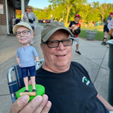 Man Sitting on Toilet Playing Computer Custom Bobbleheads Add Text