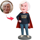 Super Mom with Red Cape Custom Bobbleheads