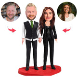 Dress Formally Couple Custom Bobblehead With Engraved Text