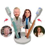 Dentist Couple Custom Bobblehead With Engraved Text