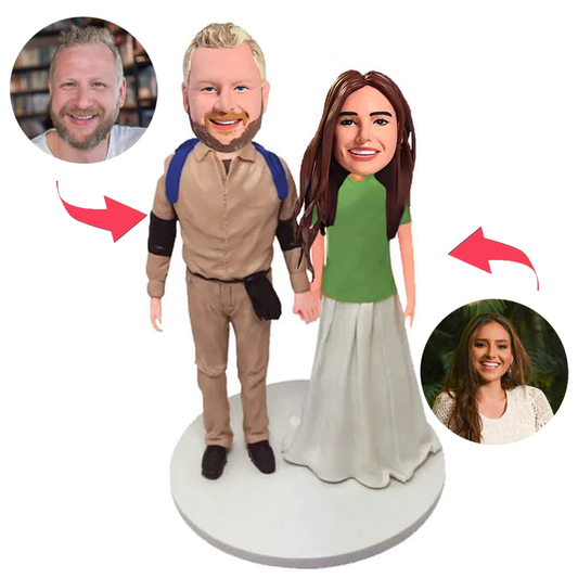 Couple Holding Hands Custom Bobblehead