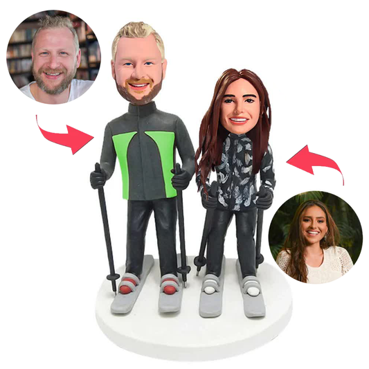 Ski Suit Couple Custom Bobblehead