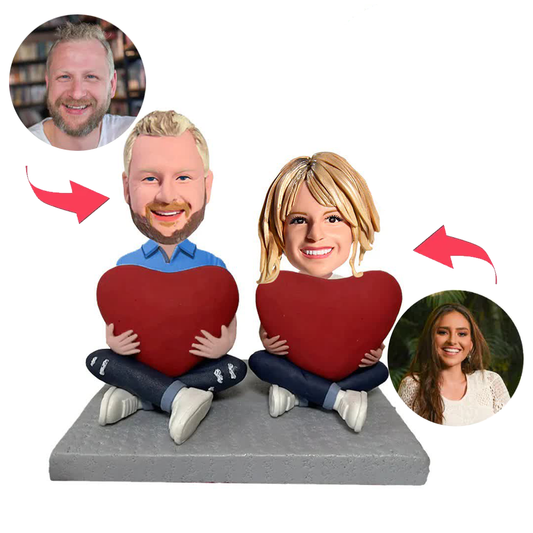 Heart Happy Couple Custom Bobblehead
