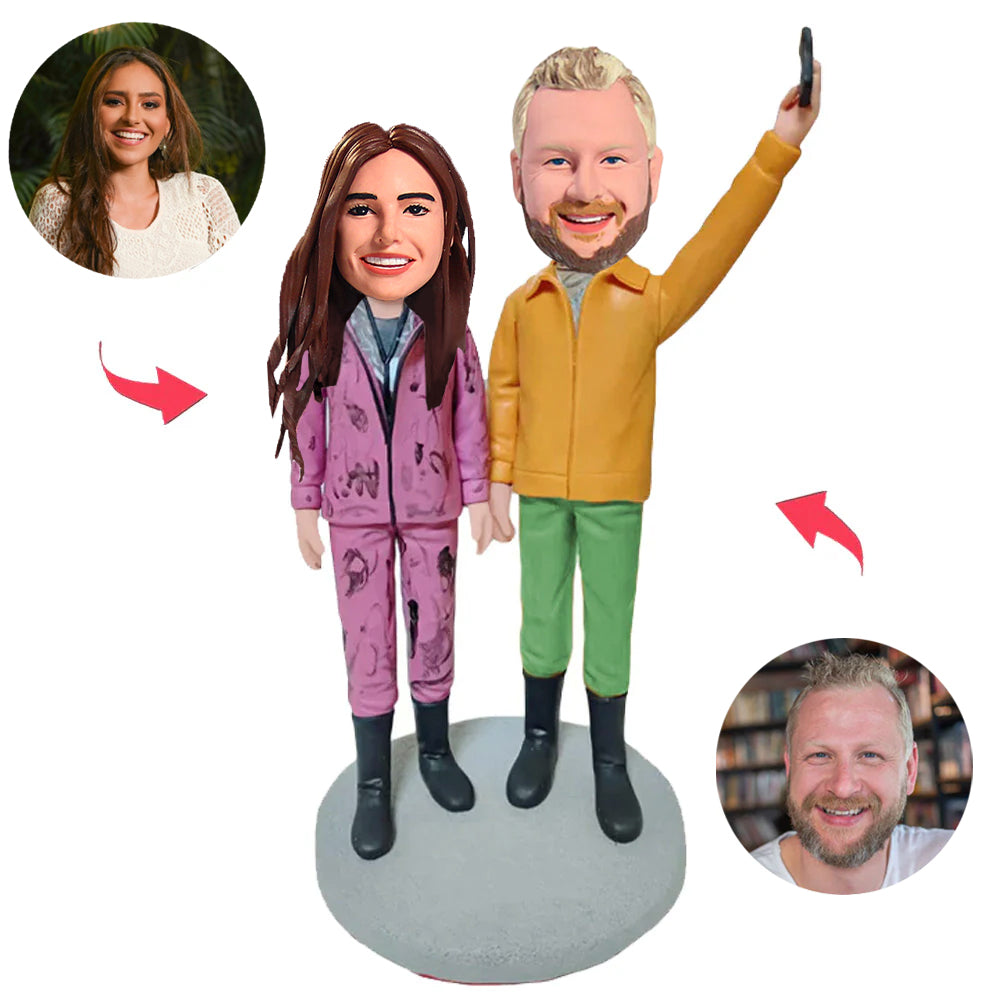 Winter Clothing Couple Custom Bobblehead