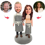 Chef Couple Custom Bobblehead With Engraved Text