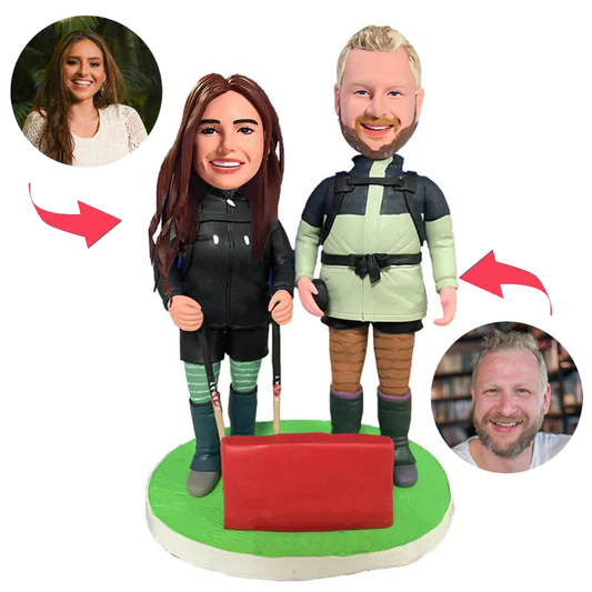 Mountain Climbing Couple Custom Bobblehead