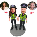Couple Police Custom Bobblehead With Engraved Text